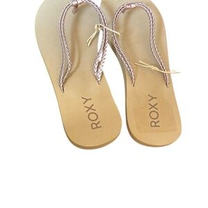 Roxy Tan Sandals Minimalist Beachwear Girls 5 New